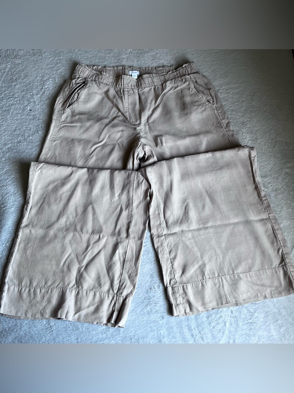 Pure Jill 100% woman’s Tencel beige wide leg pants size small